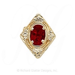 GS190 G - 14 Karat Gold Garnet Slide 